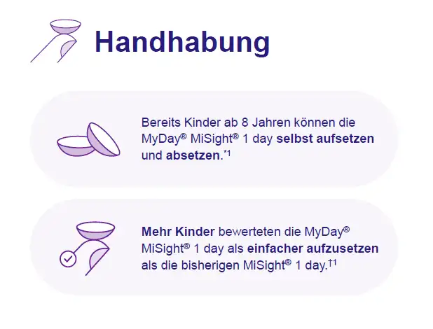 CooperVision MyDay MiSight 1day Kontaktlinse für Kinder Handhabung