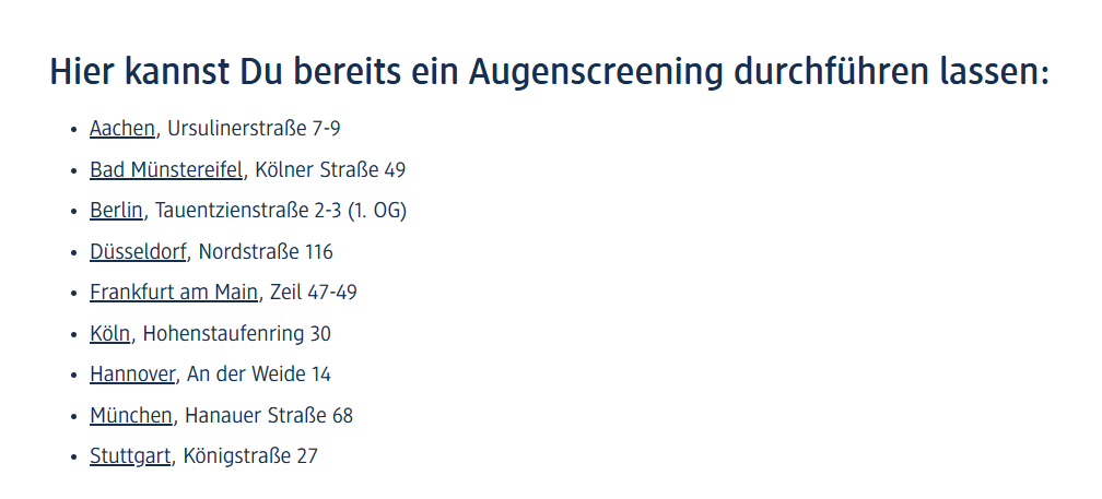 dm-Filialen mit Skleo Health Augenscreenings (Quelle: dm)