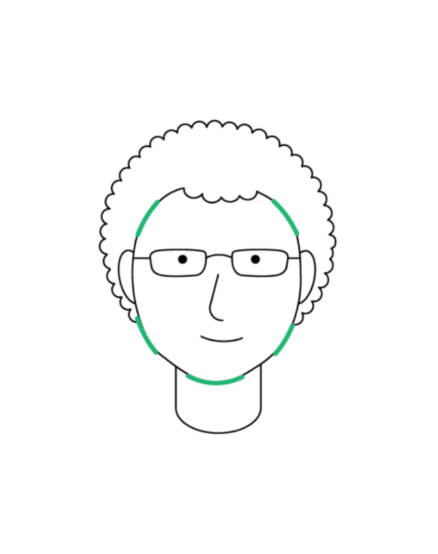 Rechteckige Brille, rundes Gesicht (Bild: © Mister Spex)