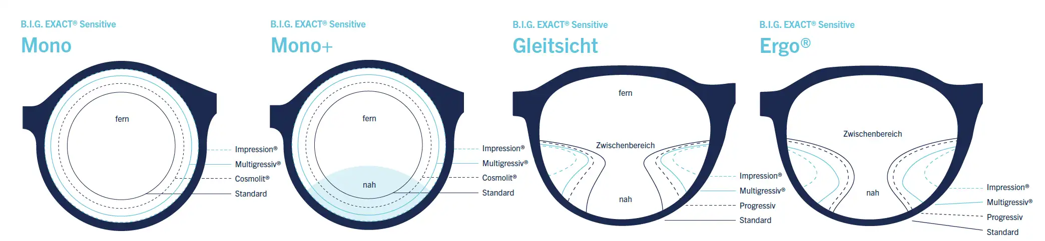 Rodenstock B.I.G. EXACT Sensitive Portfolio Mono Mono+ Gleitsicht Ergo