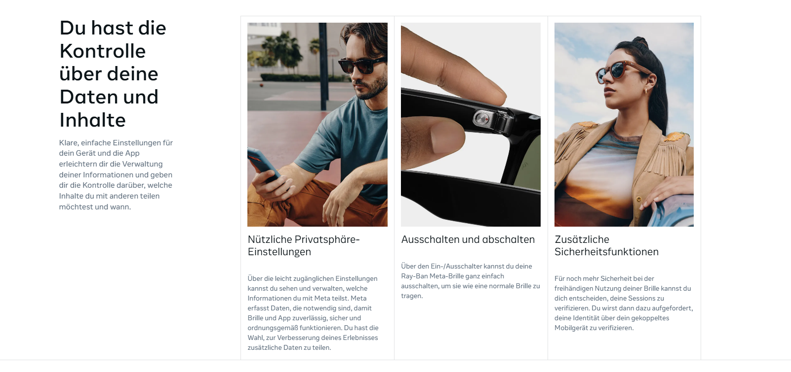 Metas Datenschutzversprechen (Bild: © Meta)